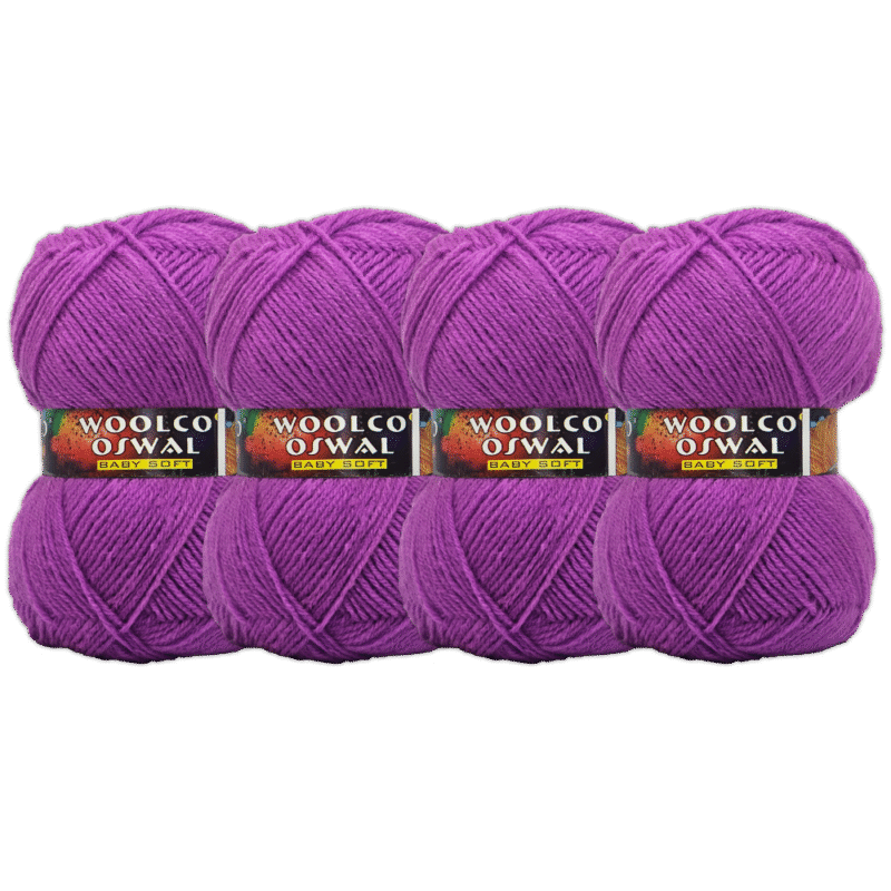 Brilon Acrylic Hand Knitting Yarn Balls Pack of 4 (50g Each) (LAVENDER)