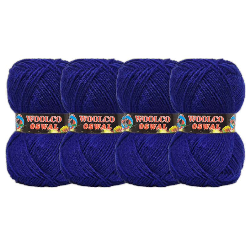 Brilon Acrylic Hand Knitting Yarn Balls Pack of 4 (50g Each) (ROYAL BLUE)
