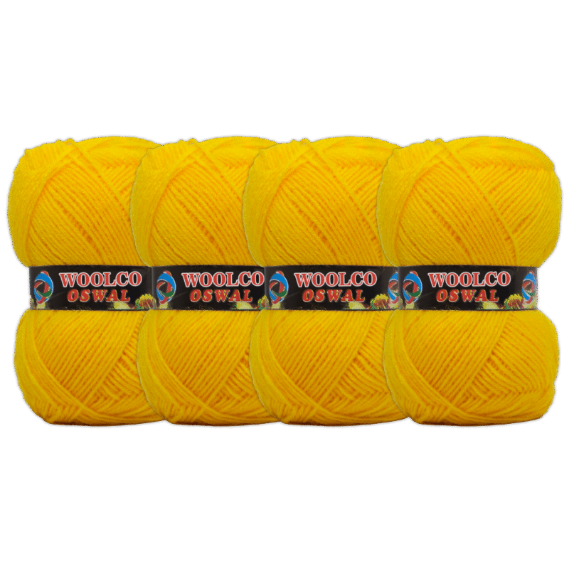 Brilon Acrylic Hand Knitting Yarn Balls Pack of 4 (50g Each) (YELLOW)
