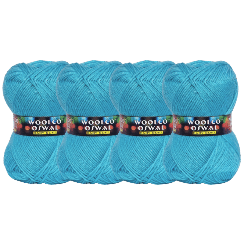 Brilon Acrylic Hand Knitting Yarn Balls Pack of 4 (50g Each) (PASTEL BLUE)