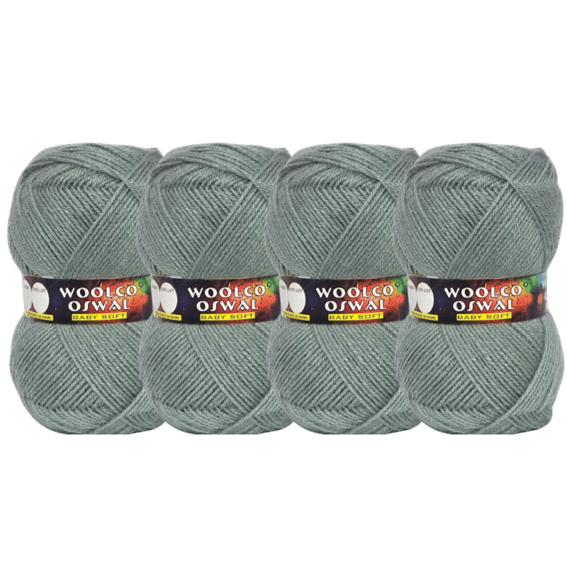 Brilon Acrylic Hand Knitting Yarn Balls Pack of 4 (50g Each) (GREY)