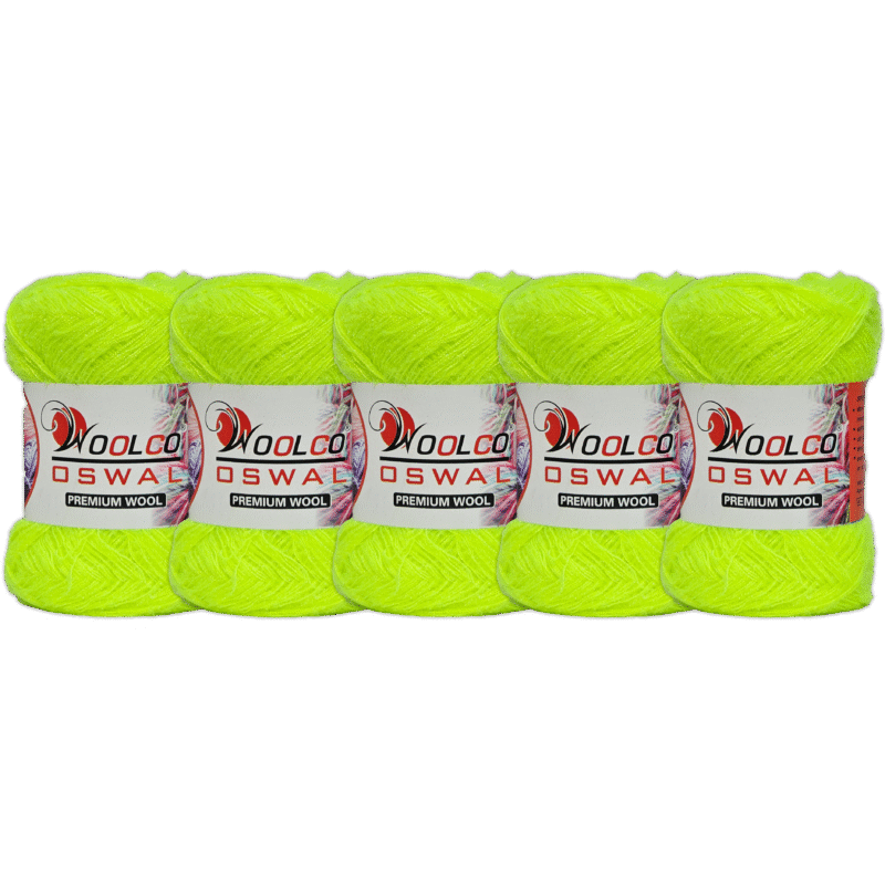 Babysoft Polyester Hand Knitting Yarn Balls Pack of 5 (100g Each) (NEON)