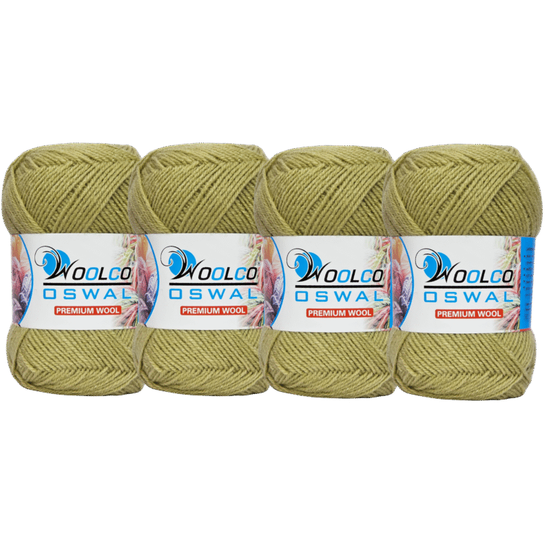 Microwool Acrylic Hand Knitting Yarn Pack of 4 Balls (100g Each)(OLIVE)