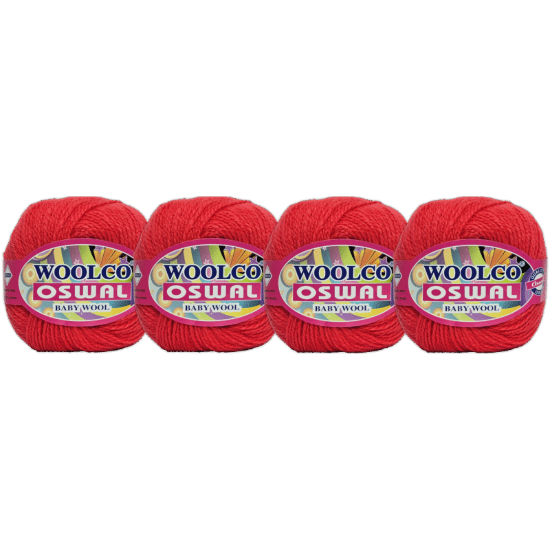 Venus Acrylic Hand Knitting Yarn Balls Pack of 4 (50g Each) (BRIGHT RED)