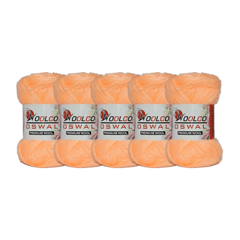 Babysoft Polyester Hand Knitting Yarn Balls Pack of 5 (100g Each) (SOFT ORANGE)