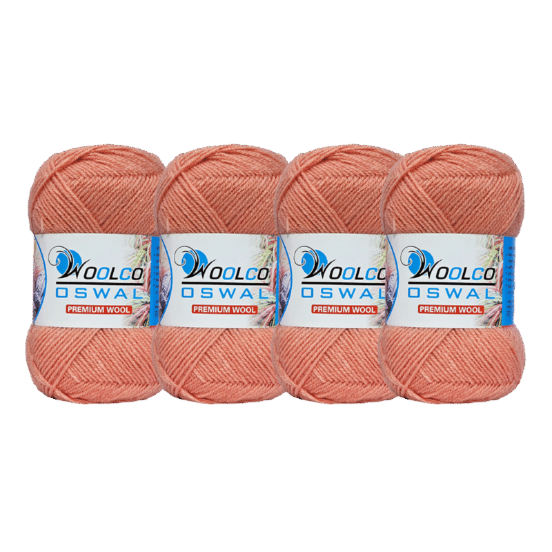 Microwool Acrylic Hand Knitting Yarn Pack of 4 Balls (100g Each)(DUSTY PEACH)