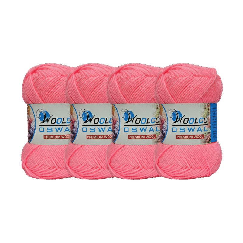 Microwool Acrylic Hand Knitting Yarn Pack of 4 Balls (100g Each)(COTTON CANDY)