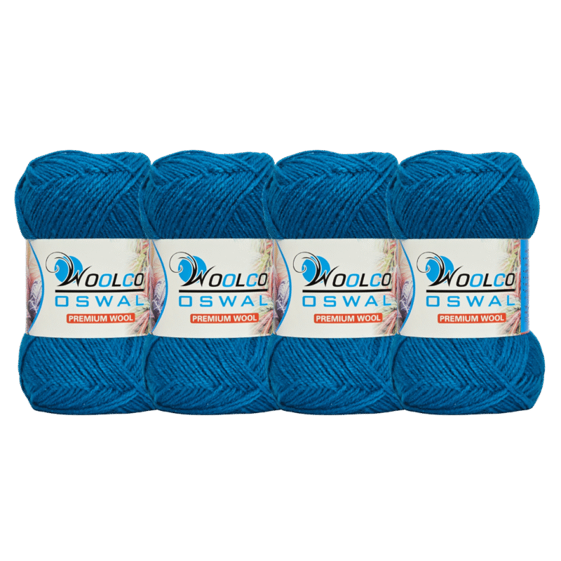 Microwool Acrylic Hand Knitting Yarn Pack of 4 Balls (100g Each)(TEAL BLUE)