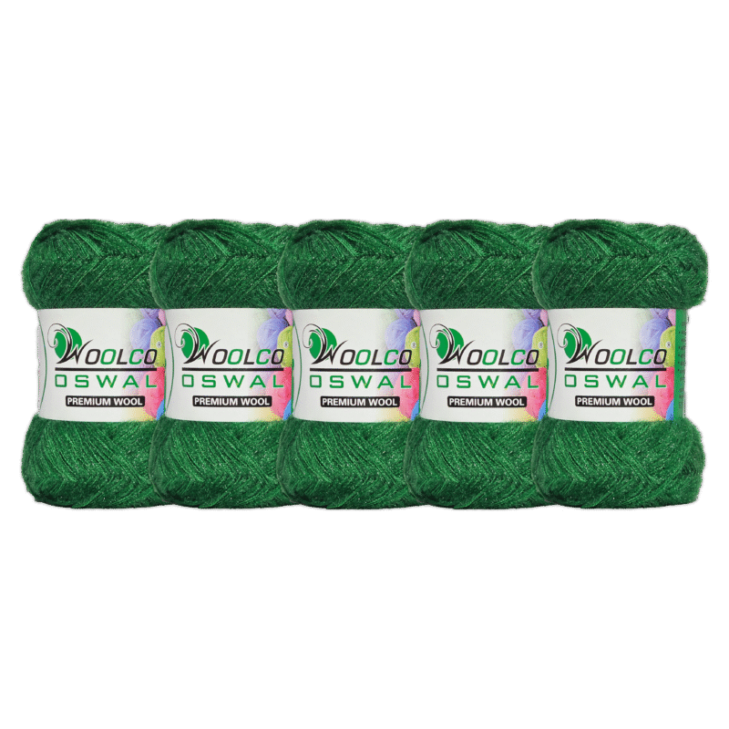 Babysoft Polyester Hand Knitting Yarn Balls Pack of 5 (100g Each) (MEDIUM GREEN)