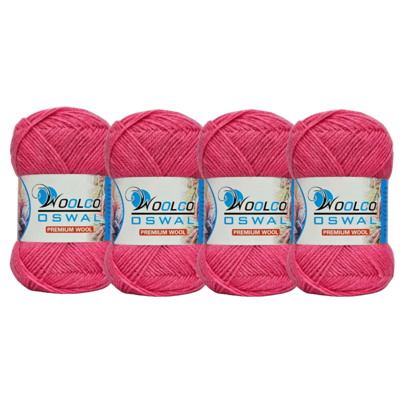 Microwool Acrylic Hand Knitting Yarn Pack of 4 Balls (100g Each)(ROSE)