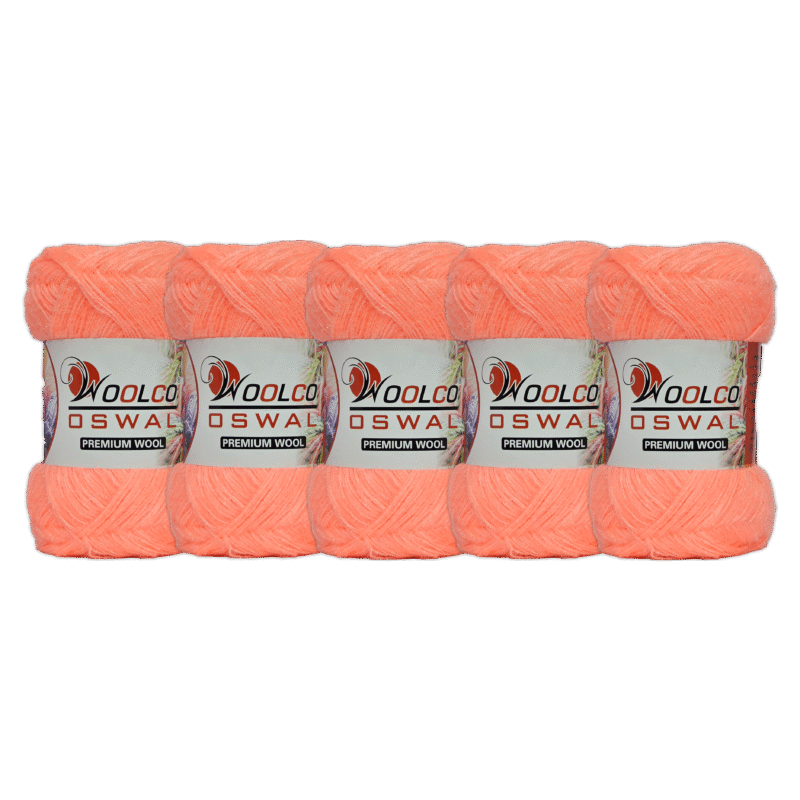 Babysoft Polyester Hand Knitting Yarn Balls Pack of 5 (100g Each) (PEACH)