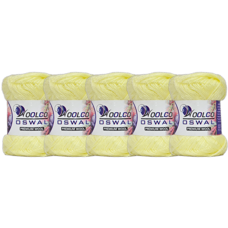 Babysoft Polyester Hand Knitting Yarn Balls Pack of 5 (100g Each) (LEMON CREAM)