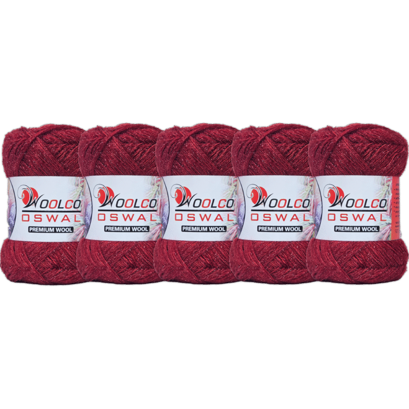 Babysoft Polyester Hand Knitting Yarn Balls Pack of 5 (100g Each) (CHERRY)