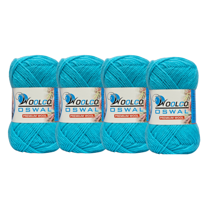 Microwool Acrylic Hand Knitting Yarn Pack of 4 Balls (100g Each)(SKYBLUE)