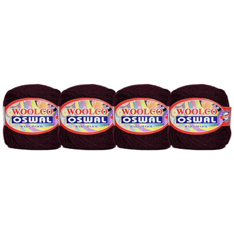 Venus Acrylic Hand Knitting Yarn Balls Pack of 4 (50g Each) (MEHROON)