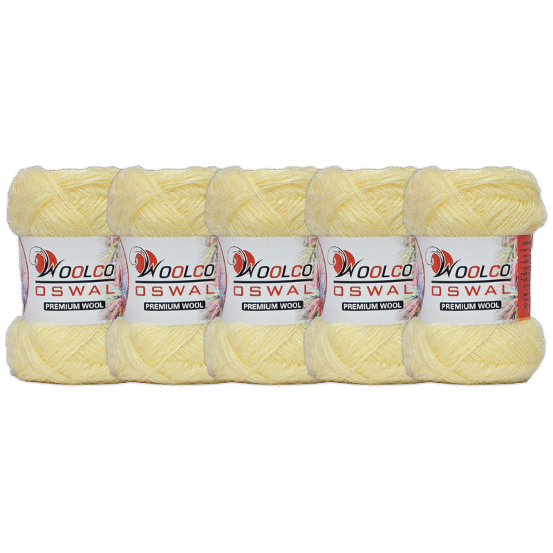 Babysoft Polyester Hand Knitting Yarn Balls Pack of 5 (100g Each) (CREAM)