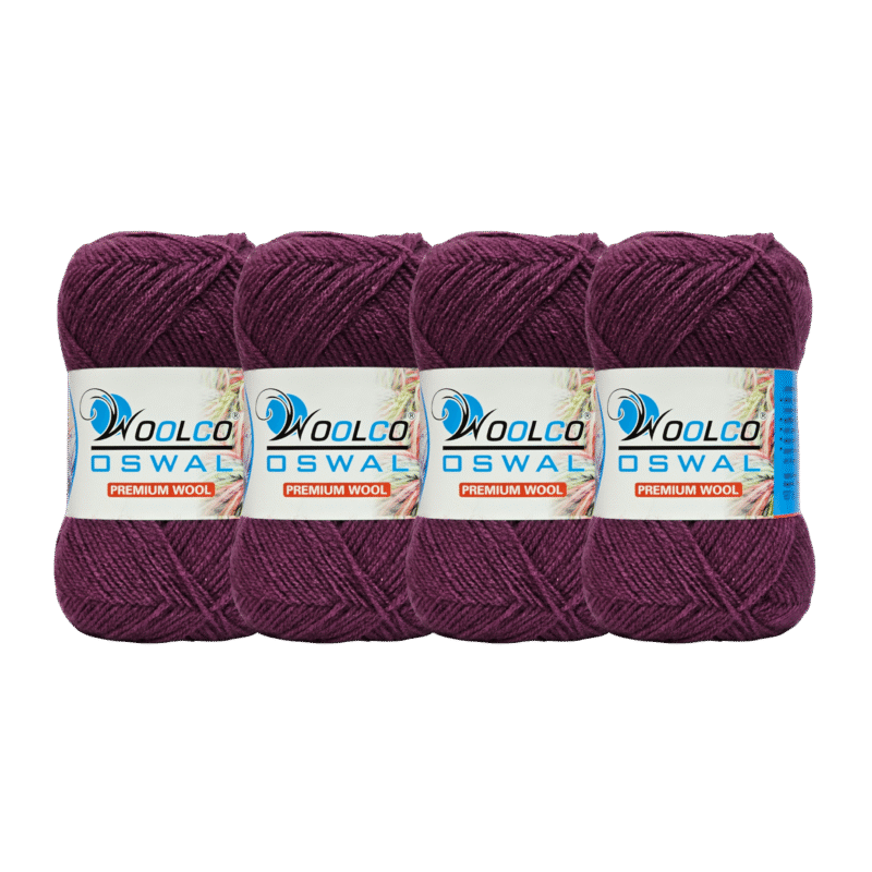 Microwool Acrylic Hand Knitting Yarn Pack of 4 Balls (100g Each)(WINE)