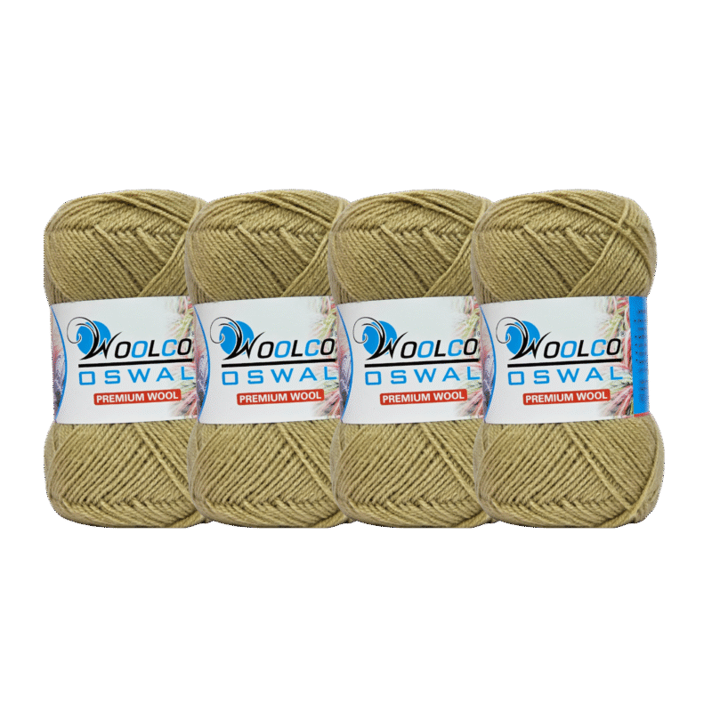Microwool Acrylic Hand Knitting Yarn Pack of 4 Balls (100g Each)(MOSS GREEN)