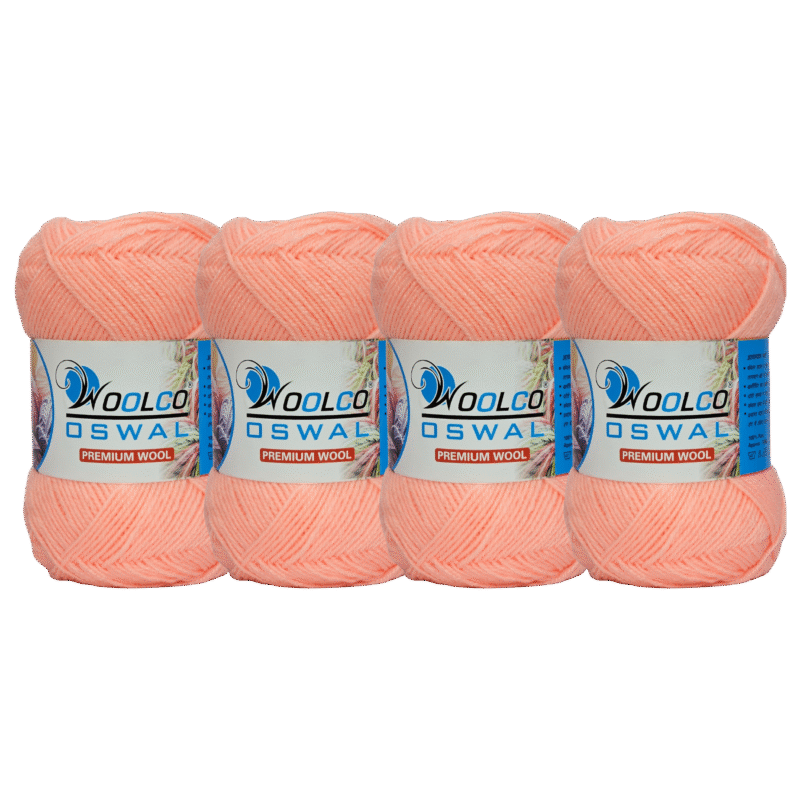 Microwool Acrylic Hand Knitting Yarn Pack of 4 Balls (100g Each)(PEACH)