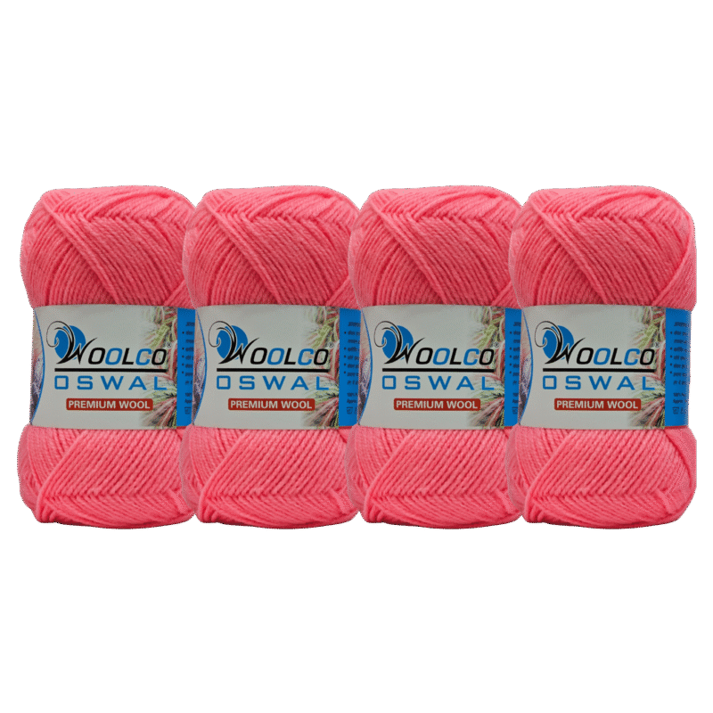 Microwool Acrylic Hand Knitting Yarn Pack of 4 Balls (100g Each)(PINK)