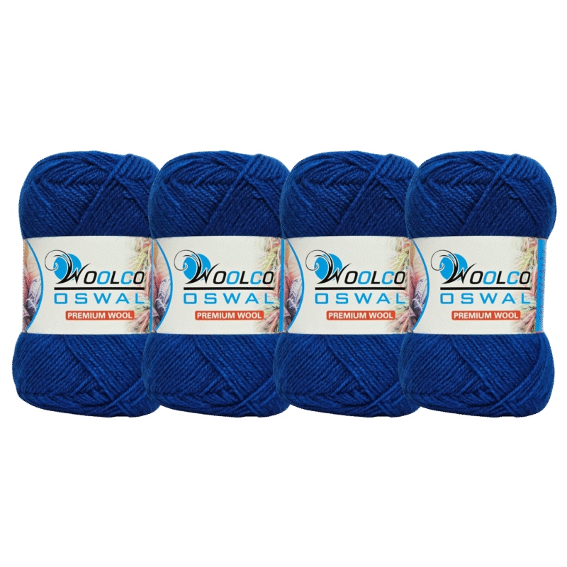 Microwool Acrylic Hand Knitting Yarn Pack of 4 Balls (100g Each)(INK BLUE)