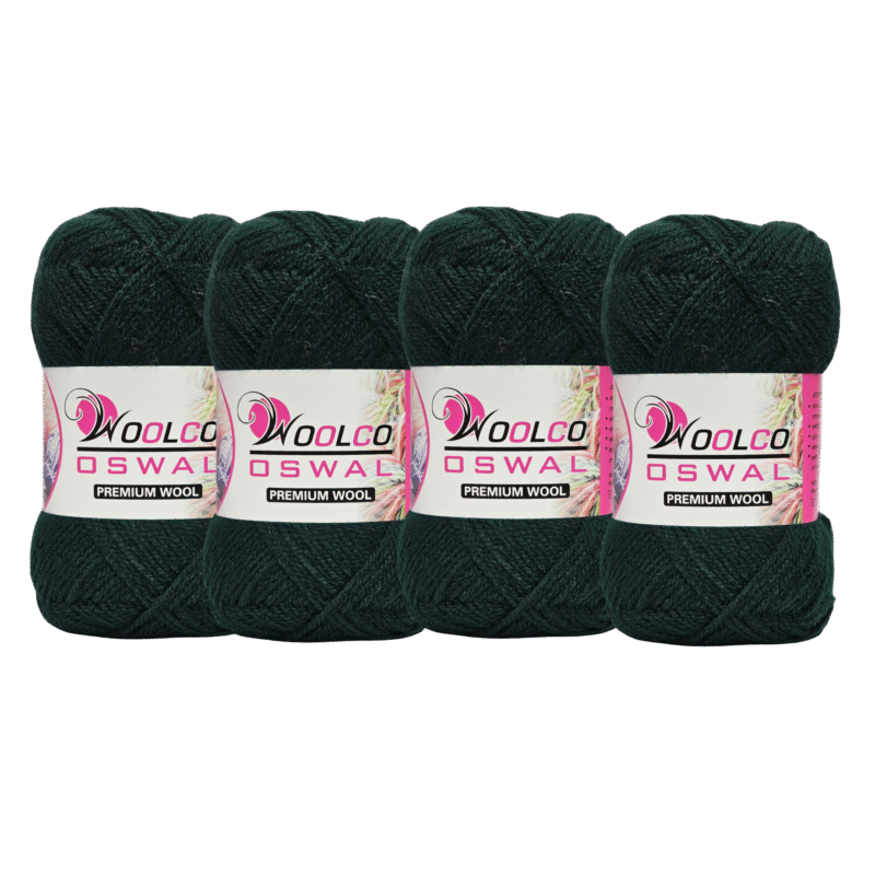 Microwool Acrylic Hand Knitting Yarn Pack of 4 Balls (100g Each)(DARK FOREST GREEN)