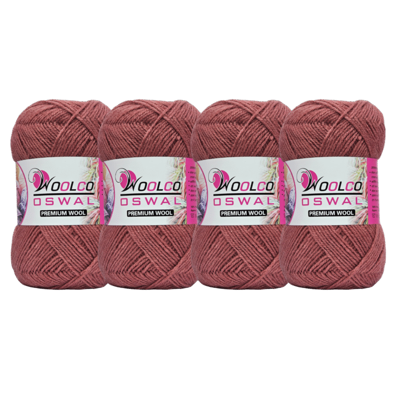 Microwool Acrylic Hand Knitting Yarn Pack of 4 Balls (100g Each)(VINTAGE ROSE)