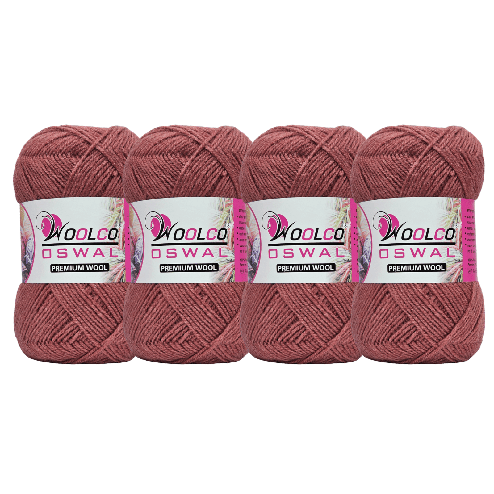 Microwool Acrylic Hand Knitting Yarn Pack of 4 Balls (100g Each)(VINTAGE ROSE)