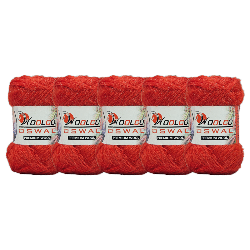 Babysoft Polyester Hand Knitting Yarn Balls Pack of 5 (100g Each) (MEDIUM RED)