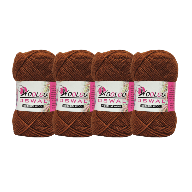 Microwool Acrylic Hand Knitting Yarn Pack of 4 Balls (100g Each)(LIGHT COFFEE)