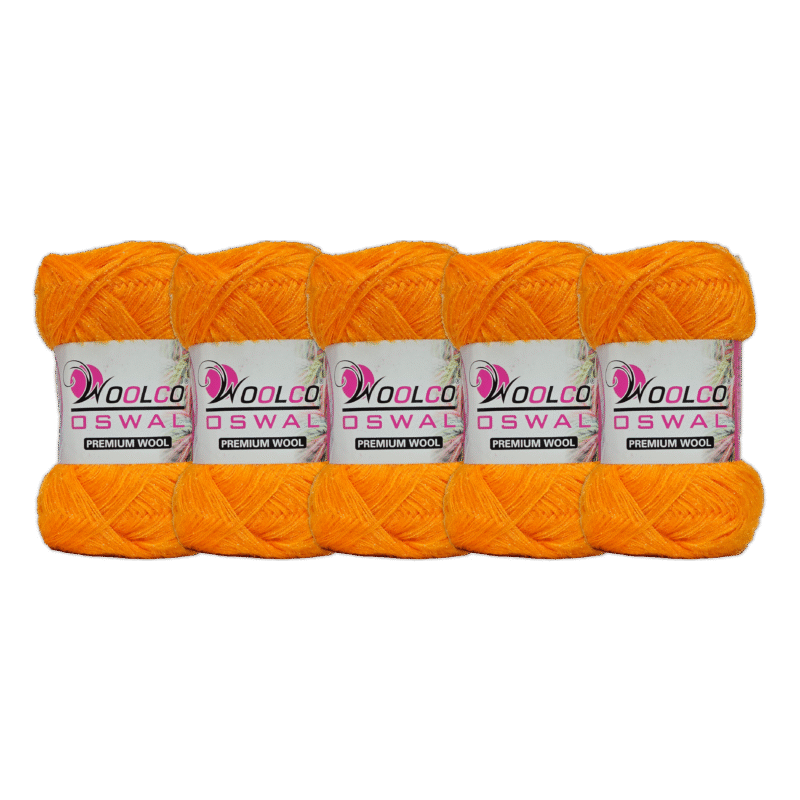 Babysoft Polyester Hand Knitting Yarn Balls Pack of 5 (100g Each) (TURMERIC)