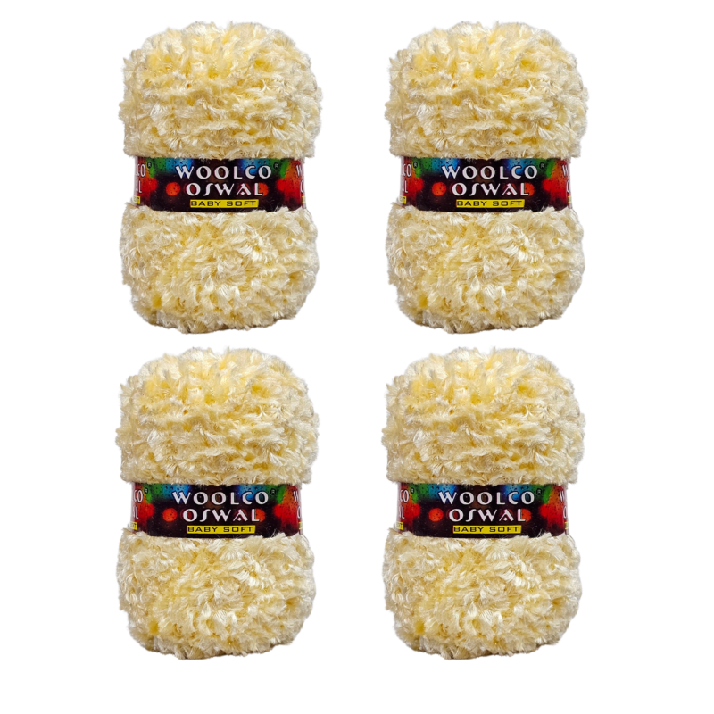 Mercy Polyester Yarn – Pack of 4 (50 g Each) for Decoration & Handicraft (Cream)