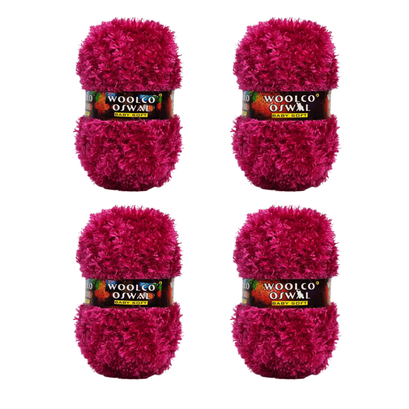 Mercy Polyester Yarn – Pack of 4 (50 g Each) for Decoration & Handicraft (MEGENTA)