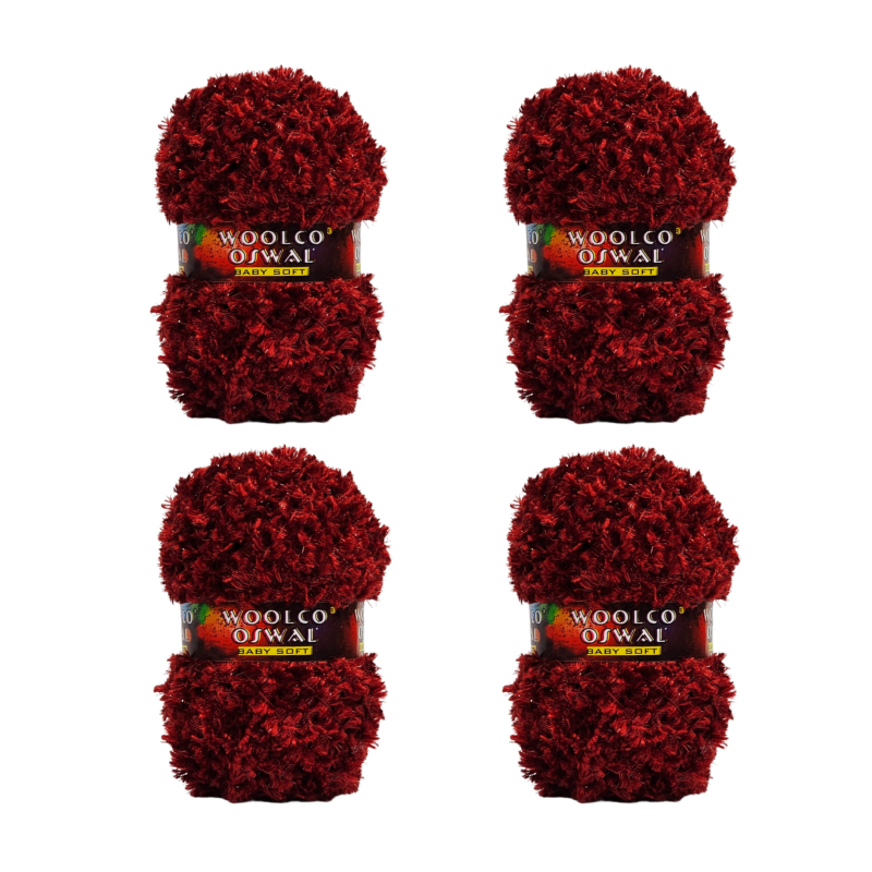 Mercy Polyester Yarn – Pack of 4 (50 g Each) for Decoration & Handicraft (MAROON)