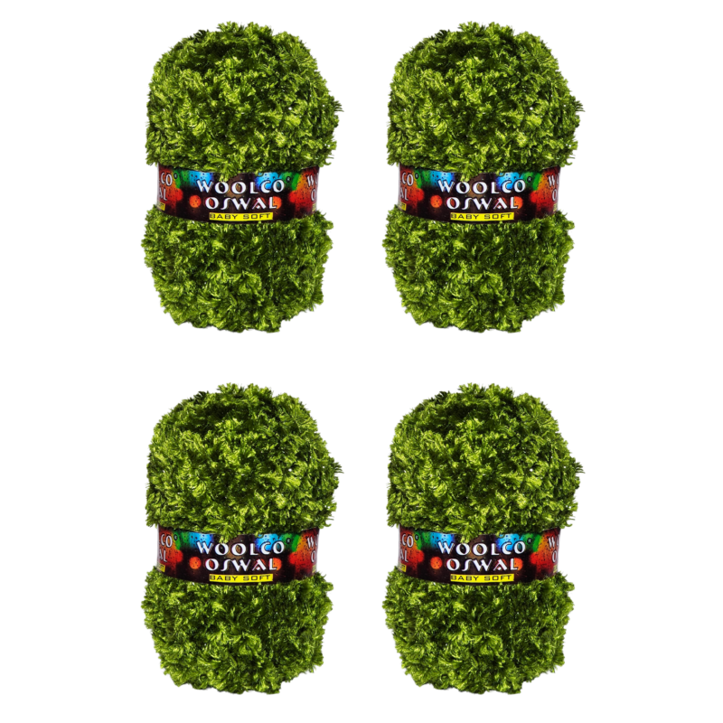 Mercy Polyester Yarn – Pack of 4 (50 g Each) for Decoration & Handicraft (Forest Green)