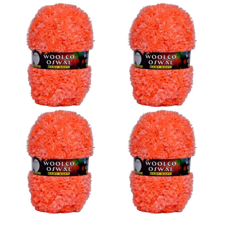 Mercy Polyester Yarn – Pack of 4 (50 g Each) for Decoration & Handicraft (PEACH)