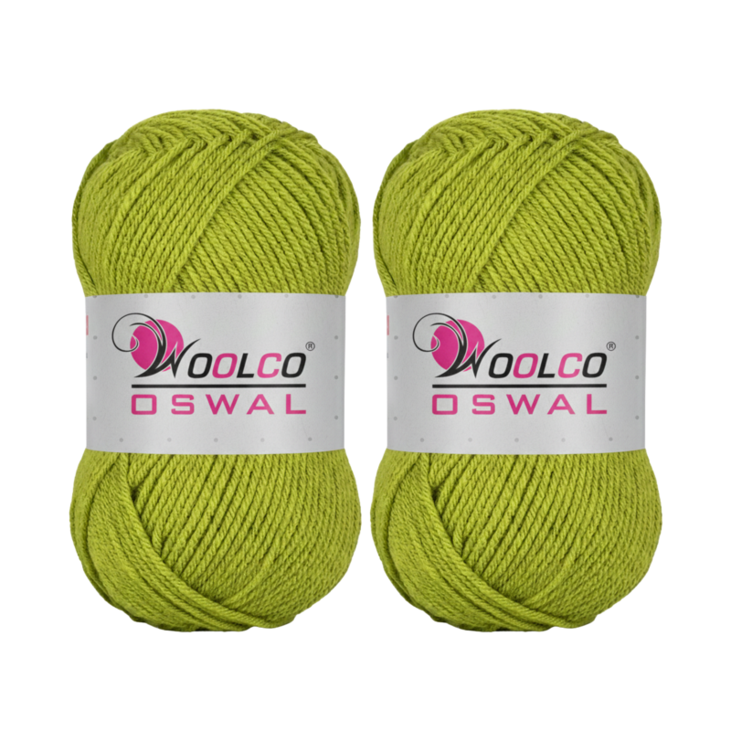 Woolco Oswal Sapphire Acrylic Yarn – DK Weight Knitting & Crochet Yarn, Pack of 2 (100g Each) (LIME GREEN)
