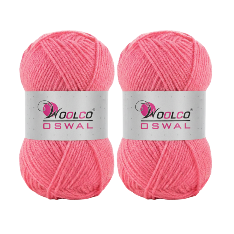 Woolco Oswal Sapphire Acrylic Yarn – DK Weight Knitting & Crochet Yarn, Pack of 2 (100g Each) (ROSE)