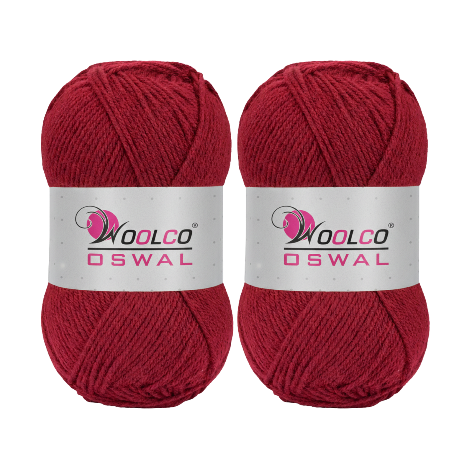 Woolco Oswal Sapphire Acrylic Yarn – DK Weight Knitting & Crochet Yarn, Pack of 2 (100g Each) (DARK RED)