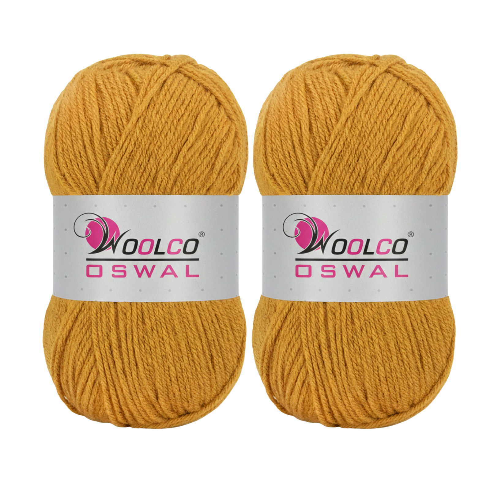 Woolco Oswal Sapphire Acrylic Yarn – DK Weight Knitting & Crochet Yarn, Pack of 2 (100g Each) (MUSTARD)