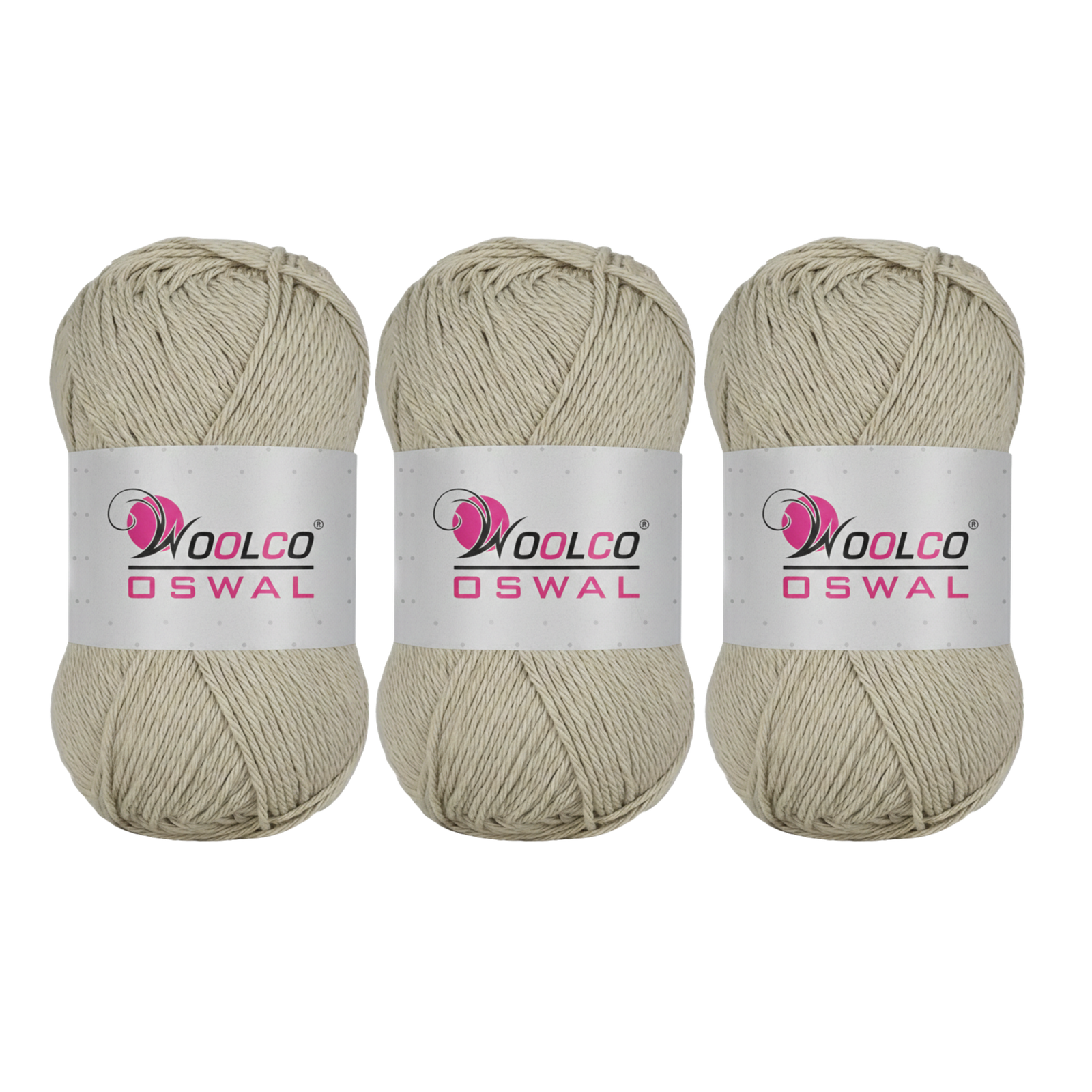 Woolco Oswal Bliss 100% Cotton Yarn – DK Weight Knitting & Crochet Yarn, Pack of 3 (100g Each) (LIGHT BEIGE)