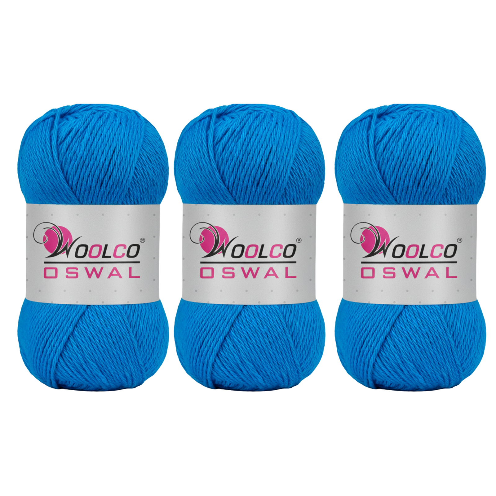 Woolco Oswal Bliss 100% Cotton Yarn – DK Weight Knitting & Crochet Yarn, Pack of 3 (100g Each) (TEAL BLUE)