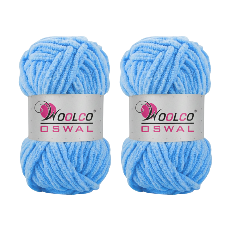 Woolco Oswal Yankie Chenille Supersoft Velvet Yarn, Plushie & Blankie Yarn for Crochet, Knitting, Amigurumi & DIY Crafts- Pack of 2 balls (100 gm each) (ICY LAVENDER)